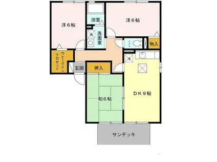 グランドコート夕映の郷(3DK/1階)の間取り写真