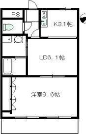 プライムハイツ(1LDK/1階)の間取り写真