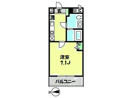 ルクソール(1K/4階)の間取り写真