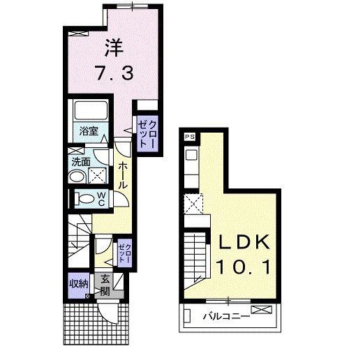 ＪＲ東海道本線 平塚駅 バス乗車時間：14分 最寄りバス停で下車 徒歩5分 3階建 築9年(1LDK/1階)の間取り写真