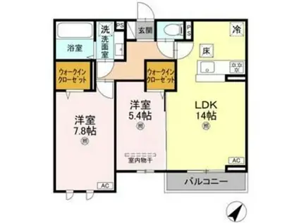 D-ROOM加古川町本町PJ(2LDK/1階)の間取り写真