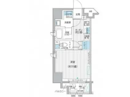 CYPRESS ONARIMON サイプレスオナリモン(1K/7階)の間取り写真