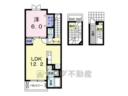 パルテールⅢ(1LDK/3階)の間取り写真