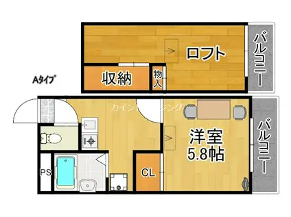 レオパレス燦(1K/1階)の間取り写真