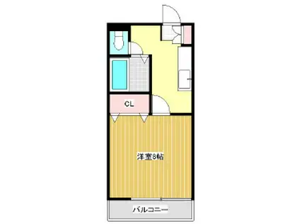 ビューテラス21 C(1K/3階)の間取り写真