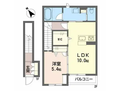 シャーメゾンT(1LDK/2階)の間取り写真