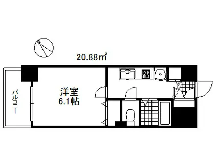 プレサンス神戸プレシャス(1K/3階)の間取り写真