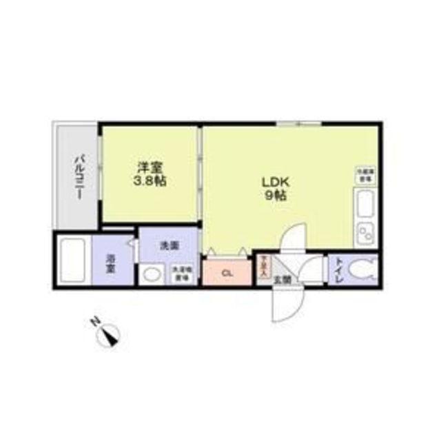 フラッツ六地蔵(1LDK/1階)の間取り写真