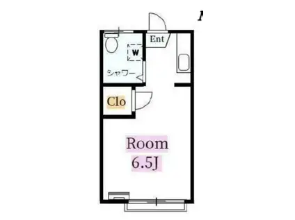 ラ・ガーデニア(ワンルーム/2階)の間取り写真