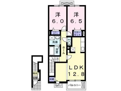メゾン ジュネスII(2LDK/2階)の間取り写真