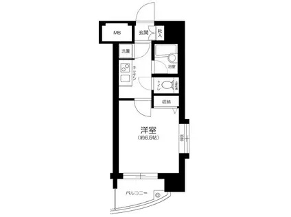 パレステュディオ芝浦(1K/3階)の間取り写真