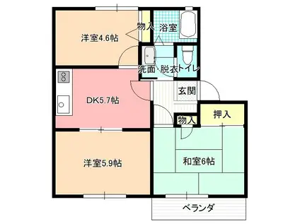 ファインパレス(3DK/1階)の間取り写真