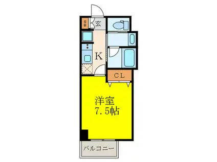 ファーストステージ江坂広芝町II(1K/7階)の間取り写真