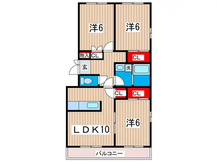 M&Aマンション(3LDK/2階)の間取り写真