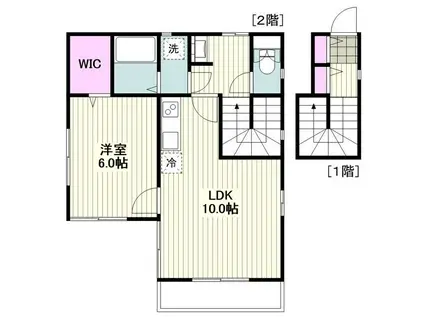 コリーナ諏訪坂(1LDK/2階)の間取り写真