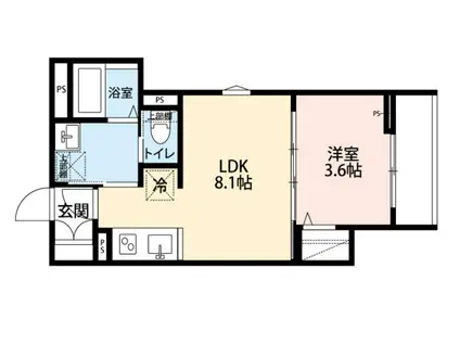 FIORE川越新宿町(1LDK/2階)の間取り写真