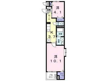 プリマヴェーラ舟入(1SK/1階)の間取り写真