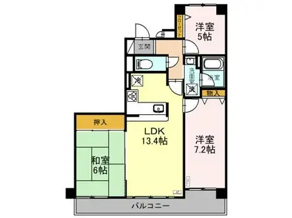 泉が丘グリーンマンション512(3LDK/5階)の間取り写真