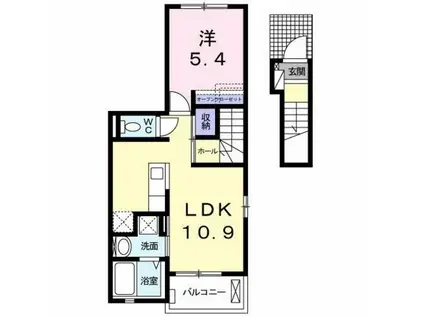 グランツェン(1LDK/2階)の間取り写真