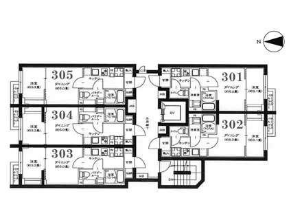グローリオシェルト武蔵小杉II(1DK/3階)の間取り写真