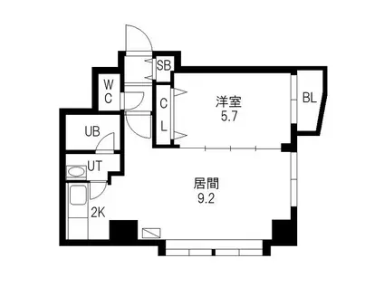 メープルリバビューII(1LDK/7階)の間取り写真
