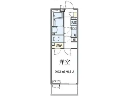 レオネクストル リシュブール(1K/1階)の間取り写真