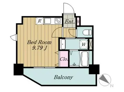 KDXレジデンス上野毛(ワンルーム/4階)の間取り写真