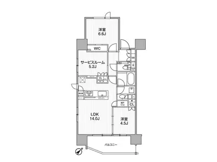 ディームス渋谷本町(2SLDK/3階)の間取り写真
