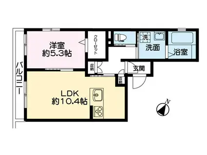KMBマンション(1LDK/2階)の間取り写真