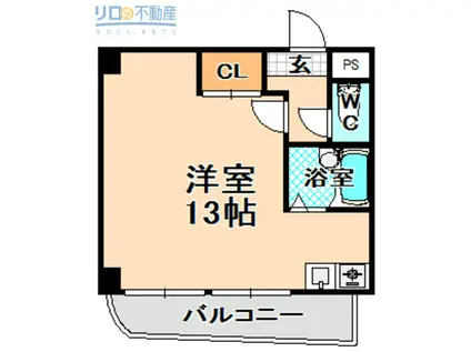 メイフェア2(ワンルーム/4階)の間取り写真