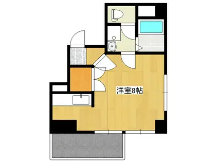 富ビル(ワンルーム/3階)の間取り写真