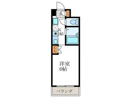 CORE竹園(1K/2階)の間取り写真
