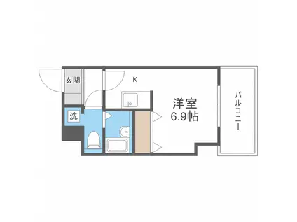 アストリア北大前(ワンルーム/2階)の間取り写真