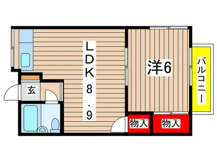 プラザドゥサン(1LDK/2階)の間取り写真