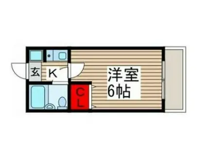 メリス下大久保(1K/2階)の間取り写真