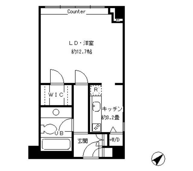 KDXレジデンス南青山(ワンルーム/2階)の間取り写真