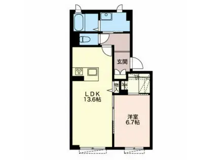 MAST TOWN GRACE A棟(1LDK/1階)の間取り写真