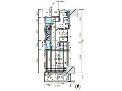 メインステージ北千住V(1K/3階)の間取り写真
