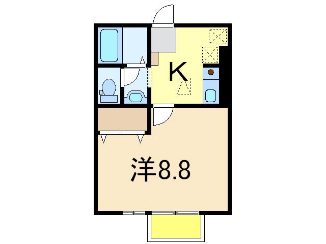 上越新幹線 長岡駅 徒歩9分 2階建 築25年(1K/1階)の間取り写真