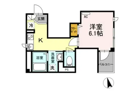フェアハウス(1K/2階)の間取り写真