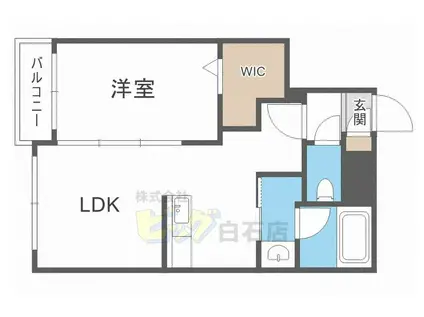 ヴォヤージュ豊平(1LDK/3階)の間取り写真