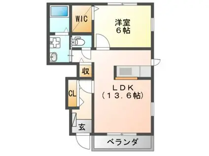 パライソ(1LDK/1階)の間取り写真