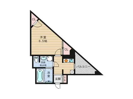 オリザ 肥後橋(1K/9階)の間取り写真