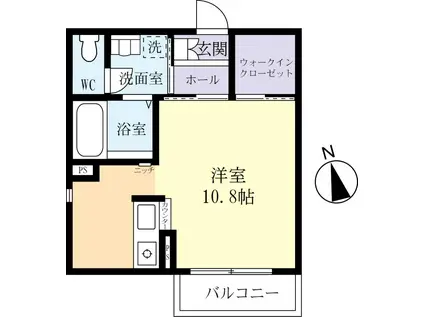 ダール・フルート真鍋(ワンルーム/2階)の間取り写真