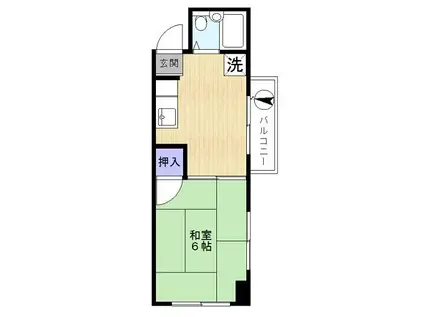 ドムス笹目(1DK/3階)の間取り写真