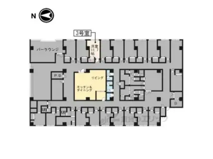 CASA MIA 北白川(ワンルーム/2階)の間取り写真