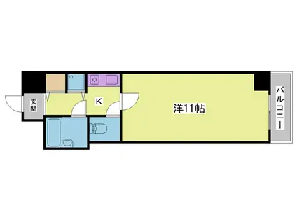 リアンジェ神戸北(ワンルーム/5階)の間取り写真