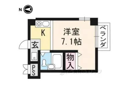 コージーハイツ大徳寺(ワンルーム/2階)の間取り写真