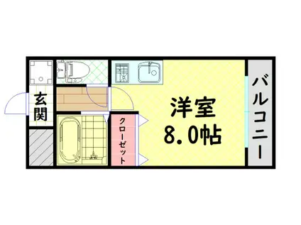 コンフィデンス北堀江(ワンルーム/3階)の間取り写真