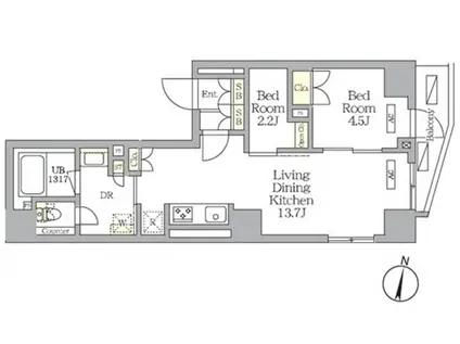 ノガタレジデンス(2LDK/3階)の間取り写真